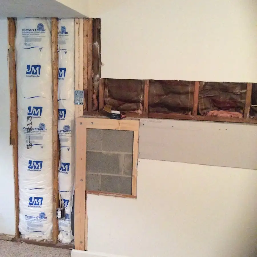 Wall insulation replacement during Basement Flood Cleanup in Bexley